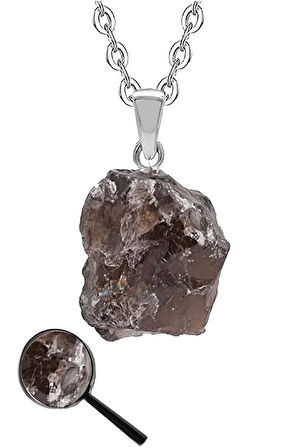 Sertifikalı Ham Işlenmemiş Dumanlı Kuvars Taşı Kolye