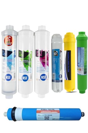 NSF Onaylı Su Arıtma Filtresi 7'lı Roby Membranlı 80 GPD