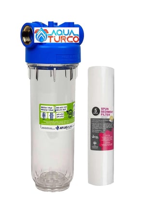 Atlas 10" Tekli Daire Girişi Su Arıtma Cihazı (ithal) Sediment 5 Micron Filtre