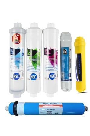 NSF Onaylı Su Arıtma Filtresi 6'lı Roby Membranlı 80 GPD