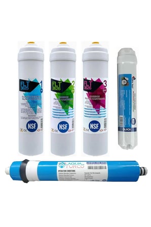 Su Arıtma Cihazı Filtresi NSF Onaylı 8'li AQUATURCO Membranlı Set 100 GPD