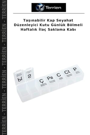 Taşınabilir Kap Seyahat Düzenleyici Kutu Günlük Bölmeli Haftalık Saklama Kabı
