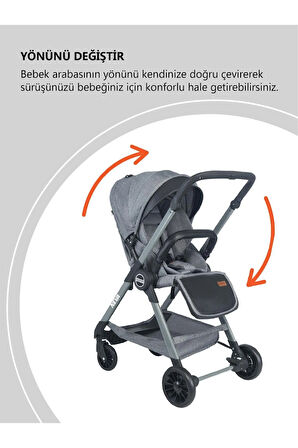 Neva Yeni Nesil Çift Yönlü Kabin Boy Bebek Arabası Tek Elle Katlanılabilen Seyahat Sistem Araba