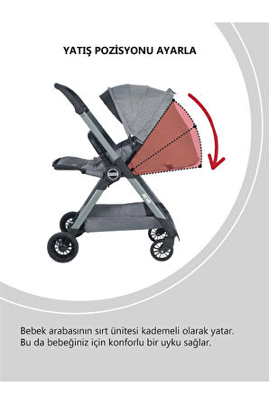 Neva Yeni Nesil Çift Yönlü Kabin Boy Bebek Arabası Tek Elle Katlanılabilen Seyahat Sistem Araba