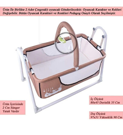 babydoor Nuve Sepet Beşik Anne Yanı Portatif Beşik Sallanır Bebek Beşiği