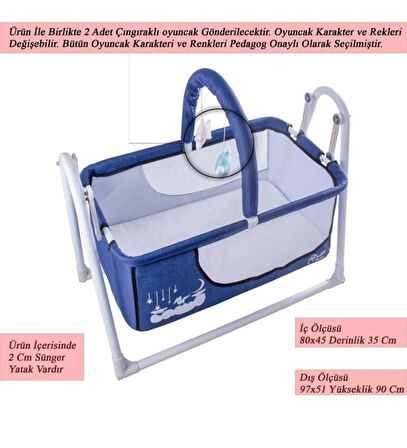 babydoor Nuve Sepet Beşik Anne Yanı Portatif Beşik Sallanır Bebek Beşiği