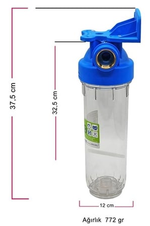 Atlas Filtri Atlas 10 Inç Dp Mono Housıng 3/4" Tekli Filtre Kabı Boş