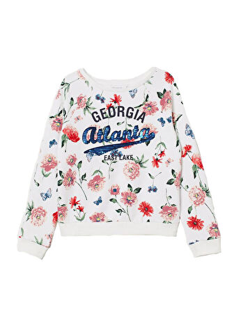 Babies Design Store Çiçek Baskılı Kız Çocuk Sweatshirt
