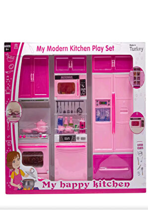 Toys 2309 Kutuda Şık Görünümlü 3'Lü Buzdolabı Fırın Bulaşık Makinesi Setim