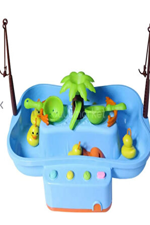Toys 2606 10 Parçalı Pilli Müzikli ve  Havuzlu Ördek Yakalama Oyunu