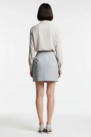 Kadın Büyük Beden Mini Şort Etek Bel Kemer Tokalı Pileli Dokuma Polyester Casual Rahat Günlük Modern