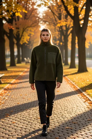 Kadın Dik Yaka Düşük Kol Tam Fermuarlı Peluş Sweatshirt Fonksiyonel Dayanıklı Kaliteli Şık