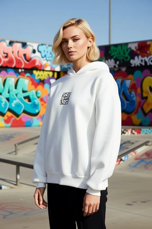 Kadın Kapüşonlu Düşük Kol Geometrik Desenli Oversize Örme Sweatshirt Fonksiyonel Dayanıklı