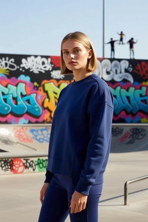 Kadın Bisiklet Yaka Düşük Kol %100 Pamuk Sweatshirt Fonksiyonel Dayanıklı Kaliteli Estetik