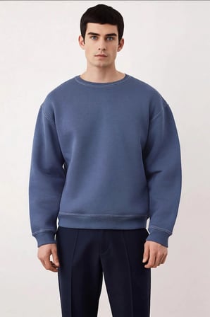 Erkek Bisiklet Yaka Düşük Kol Oversize Kalıp Sweatshirt Fonksiyonel Dayanıklı Kaliteli Şık