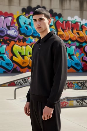 Erkek Polo Yaka Standart Kol Oversize Kalıp Sweatshirt Fonksiyonel Dayanıklı Kaliteli Spor