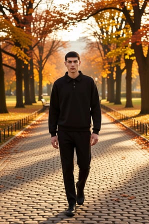 Erkek Polo Yaka Standart Kol Oversize Kalıp Sweatshirt Fonksiyonel Dayanıklı Kaliteli Spor