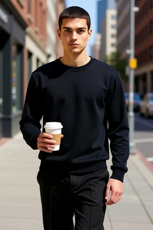 Erkek Bisiklet Yaka Standart Kol Regular Kalıp Sweatshirt Fonksiyonel Dayanıklı Kaliteli Şık