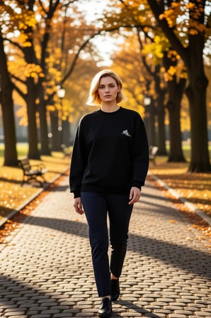 Kadın Bisiklet Yaka Düşük Kol Nakışlı Regular Kalıp Örme Sweatshirt Fonksiyonel Dayanıklı Şık