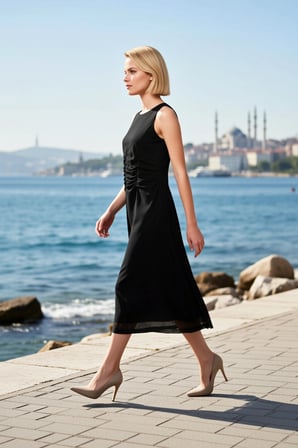 Kadın Büyük Beden Midi Bodycon Bisiklet Yaka Kolsuz Örme Tül Esnek Çok Renkli Leopar Desenli