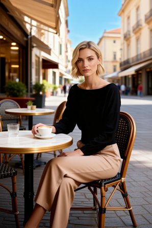 Kadın Örme Bluz Kayık Yaka Uzun Kol Fitted Kalıp Peplum Bel Detaylı Yumuşak Dokulu Estetik
