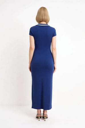 Kadın Çizgili V Yaka Bodycon Maxi Elbise Ay Kol Kısa Kollu Viskon Ribana Yumuşak Örme Günlük Rahat