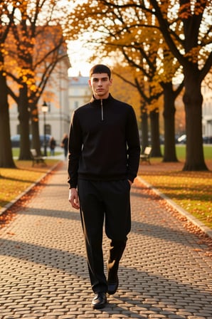 Erkek Dik Yaka Fermuarlı Standart Kol Regular Kalıp Sweatshirt Fonksiyonel Dayanıklı Rahat