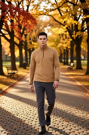 Erkek Dik Yaka Fermuarlı Standart Kol Polar Sweatshirt Fonksiyonel Dayanıklı Kaliteli Spor