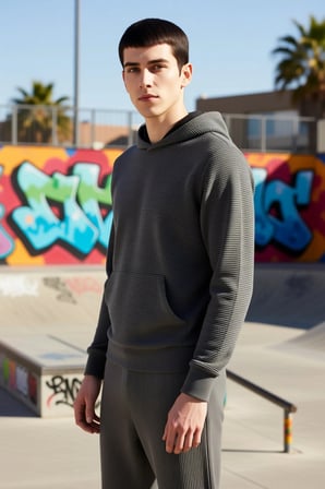 Erkek Kapüşonlu Standart Kol Ottoman Dokuma Regular Kalıp Sweatshirt Fonksiyonel Dayanıklı