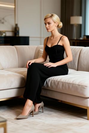 Kadın Boy Bodycon Elbise V Yaka İnce Askılı Kolsuz Ribana Örgü Triko Düz Modern