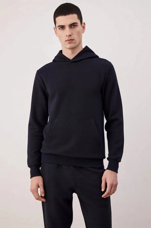 Erkek Kapüşonlu Standart Kol Ottoman Dokuma Regular Kalıp Sweatshirt Fonksiyonel Dayanıklı