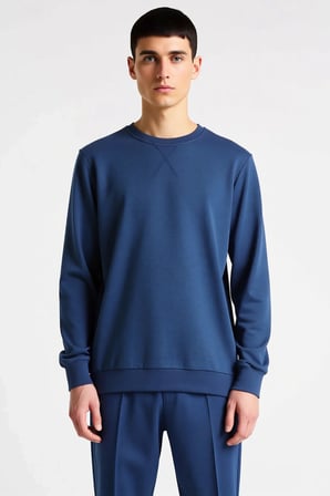 Erkek Düz Bisiklet Yaka Düşük Kol Uzun Kollu Sweatshirt Fonksiyonel Dayanıklı Kaliteli Şık