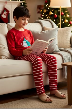 Unisex Çocuk Bisiklet Yaka Standart Kol Uzun Kollu Regular Kalıp Pijama Takımı Estetik %100 Pamuk