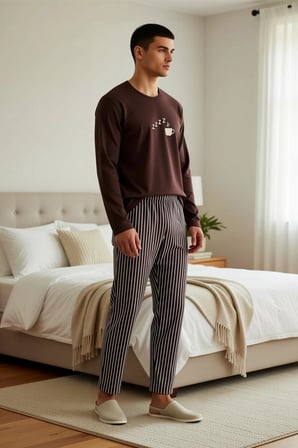 Kadın Bisiklet Yaka Uzun Kollu Regular Kalıp Sweatshirt ve Boru Paça Pantolon Takımı