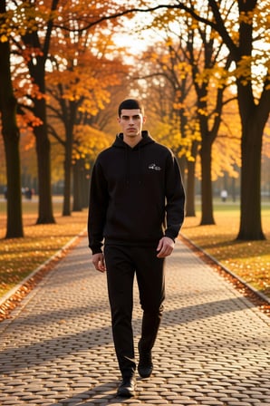 Erkek Kapüşonlu Düşük Kol Sweatshirt Slogan Nakışlı Fonksiyonel Dayanıklı Kaliteli Estetik