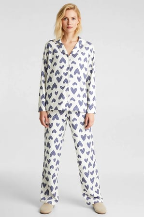 Kadın Gömlek Yaka Standart Kol Regular Kalıp Pijama Takımı Fonksiyonel Kaliteli %100 Pamuk