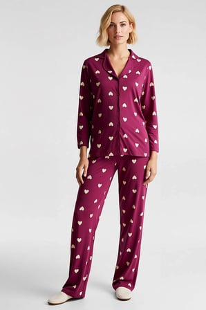Kadın Gömlek Yaka Standart Kol Regular Kalıp Pijama Takımı Fonksiyonel Kaliteli %100 Pamuk
