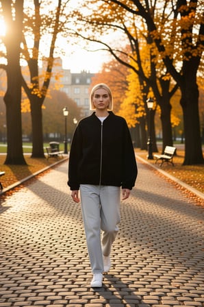 Kadın Bisiklet Yaka Düşük Kol Fermuarlı Oversize Kalın Örme Sweatshirt Fonksiyonel Estetik