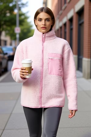 Kadın Dik Yaka Düşük Kol Tam Fermuarlı Peluş Sweatshirt Fonksiyonel Dayanıklı Kaliteli Şık