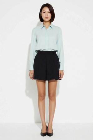 Kadın A-Line Mini Etek %100 Pamuk Gabardin Pili Detaylı Normal Bel Günlük Rahat Kesim Modern Şık