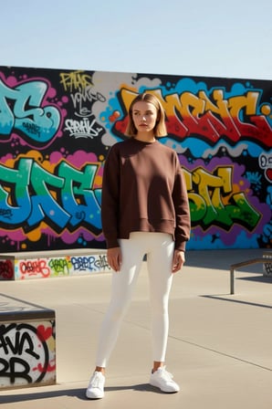 Kadın Bisiklet Yaka Düşük Kol %100 Pamuk Sweatshirt Fonksiyonel Dayanıklı Kaliteli Estetik
