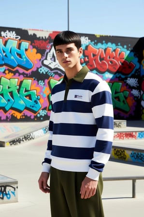 Erkek Polo Yaka Standart Kol Çizgili Sweatshirt Fonksiyonel Dayanıklı Kaliteli Konforlu Şık