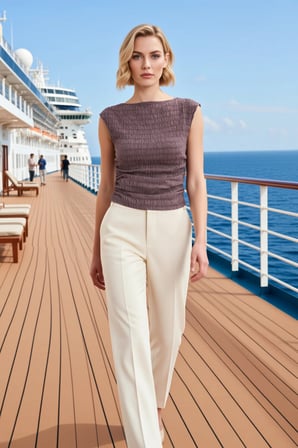 Kadın Bluz Fitted Düz Desen Kayık Yaka Kolsuz Büzgülü Drape Detaylı Gofre Dokulu Örme Crop