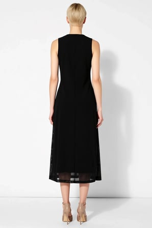 Kadın Büyük Beden Midi Bodycon Bisiklet Yaka Kolsuz Örme Tül Esnek Çok Renkli Leopar Desenli