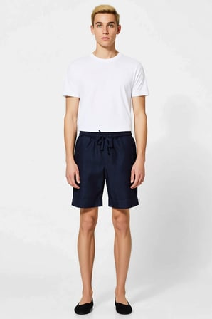 Erkek Şort Bermuda Denim Kumaş Normal Bel Kesim Geniş Paça Kısa Boy Rigid Dokuma Şık