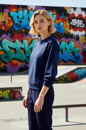 Kadın Bisiklet Yaka Reglan Kol Düz Örme Sweatshirt Fonksiyonel Dayanıklı Kaliteli Konforlu