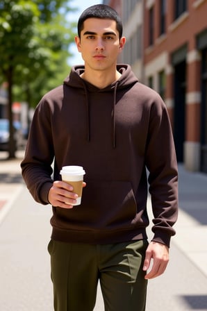Erkek Kapüşonlu Düşük Kol Uzun Kollu Oversize Kalıp Sweatshirt Fonksiyonel Dayanıklı Rahat