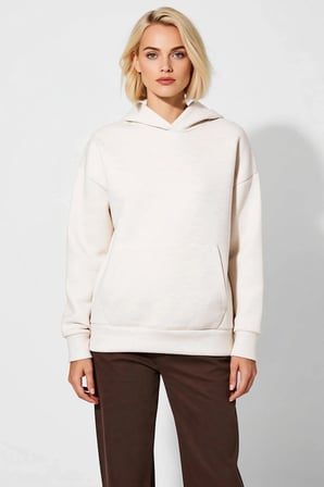 Kadın Kapüşonlu Düşük Kol Geniş Kalıp Örme Sweatshirt Fonksiyonel Dayanıklı Kaliteli Rahat