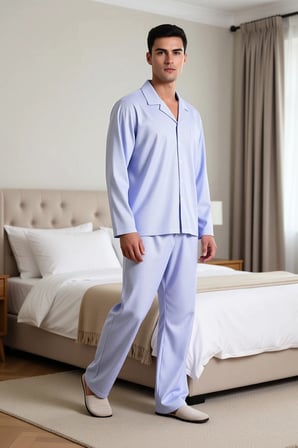 Erkek Gömlek Yaka Standart Kol Regular Kalıp Dokuma Pijama Takımı Fonksiyonel Dayanıklı Şık