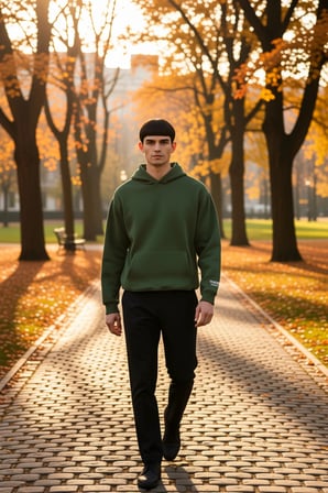 Erkek Kapüşonlu Standart Kol Oversize Kalıp Slogan Desenli Sweatshirt Fonksiyonel Kaliteli